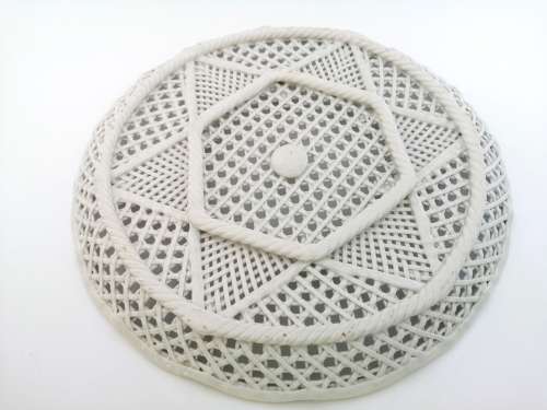 Capodimonte Style Italian Porcelain Woven Floral Basket