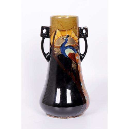Thomas Forester and Sons Phoenix Ware art pottery two-handled vase