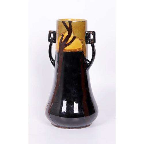 Thomas Forester and Sons Phoenix Ware art pottery two-handled vase
