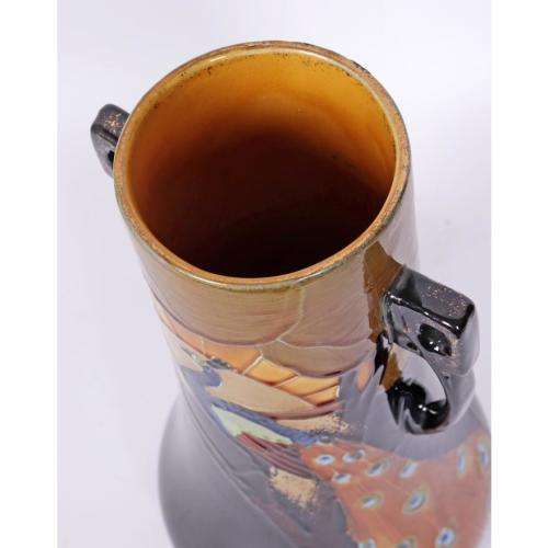 Thomas Forester and Sons Phoenix Ware art pottery two-handled vase