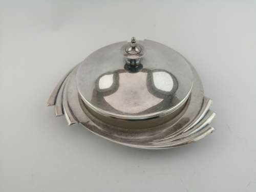 Art Deco Cabotine England EPNS lidded Dish Silver-plated serving dish