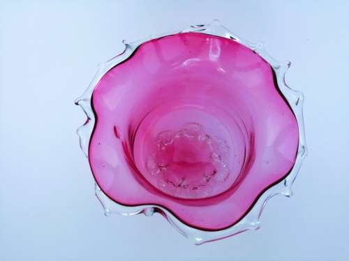 Beautiful Cranberry Cut Glass Bowl