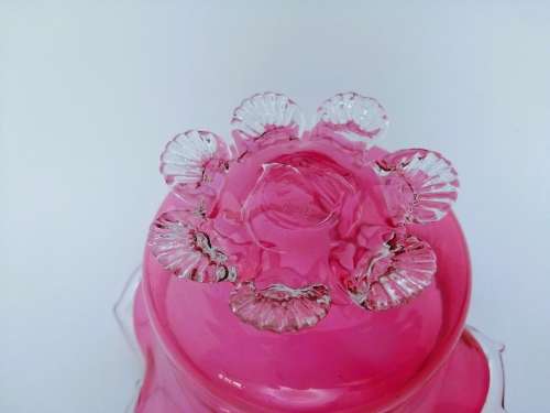 Beautiful Cranberry Cut Glass Bowl