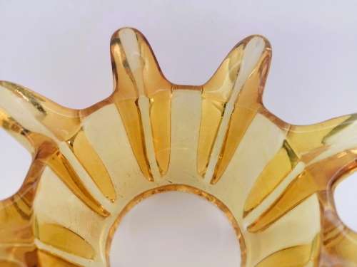 Murano Amber Large Glass Vase with flower frog