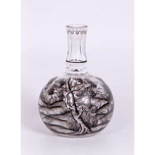 Steinschoneau Schwartzlot glass bottle vase, circa 1890