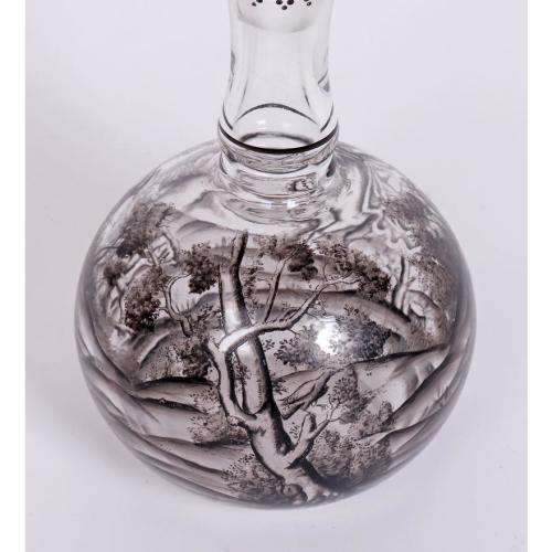 Steinschoneau Schwartzlot glass bottle vase, circa 1890
