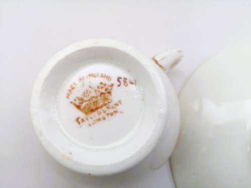 Art Deco Taylor and Kent Longton England Demitasse Tea Cup and Saucer Bone China Floral