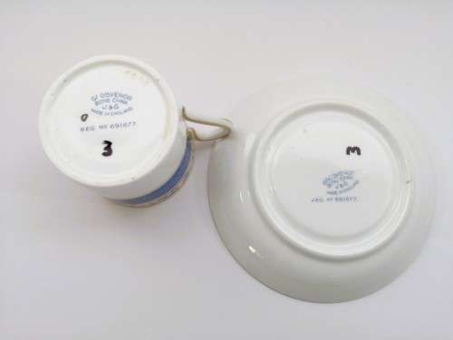 Grosvenor Jackson Gosling Ye Olde English Demitasse Cup and Saucer peacock