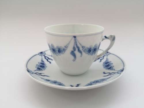 Bing Grondahl B and G Kobenhavn Denmark Royal Copenhagen Empire Blue Fluted cup and saucer
