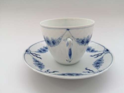 Bing Grondahl B and G Kobenhavn Denmark Royal Copenhagen Empire Blue Fluted cup and saucer