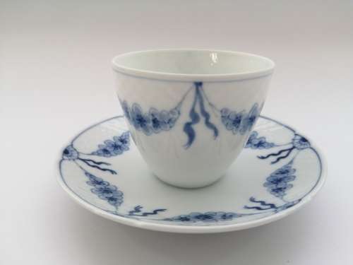 Bing Grondahl B and G Kobenhavn Denmark Royal Copenhagen Empire Blue Fluted cup and saucer
