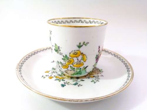 Tuscan Plant Handpainted Art Deco Floral Bone China demitasse Cup and Saucer
