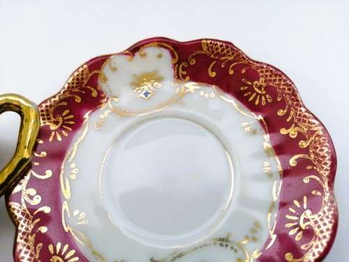 stunning old demitasse footed cup and sauce duo