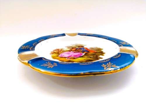 Limoges Porcelain  Plate,Vintage Soap Dish, Courting Goudeville Limoges