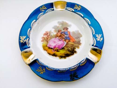 Limoges Porcelain  Plate,Vintage Soap Dish, Courting Goudeville Limoges