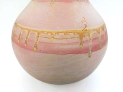 VINTAGE ISRAELI HAND-PAINTED ART GLASS VASE ISRAEL REUVEN GLASS