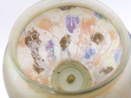 Vintage Israeli Hand Painted Art Glass Vase Israel Reuvel Glass