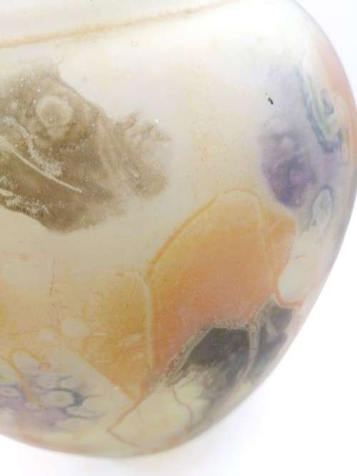 Vintage Israeli Hand Painted Art Glass Vase Israel Reuvel Glass
