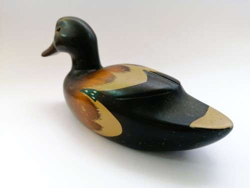 Vintage Wooden Duck Teal Male Decoy