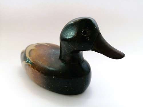 Vintage Wooden Duck Teal Male Decoy