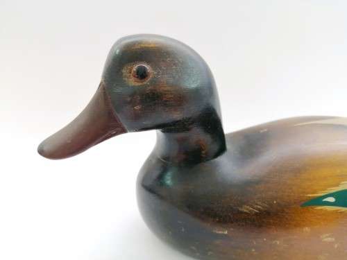 Vintage Wooden Duck Teal Male Decoy