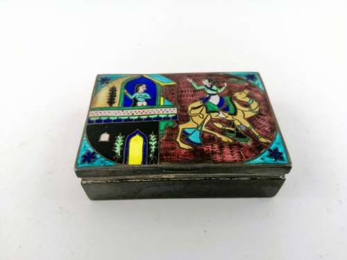 Vintage Enamel metal Camel Trinket Box #