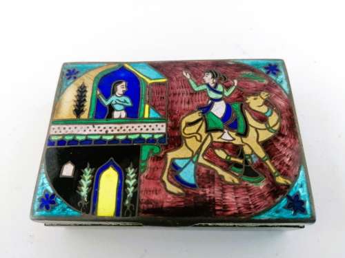 Vintage Enamel metal Camel Trinket Box #
