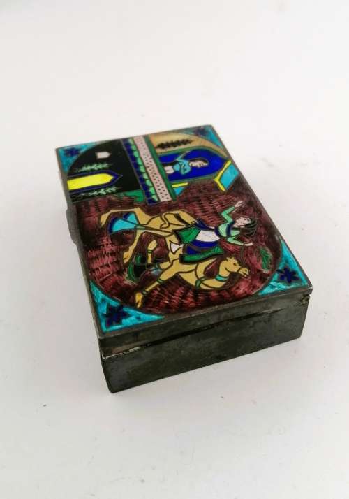 Vintage Enamel metal Camel Trinket Box #