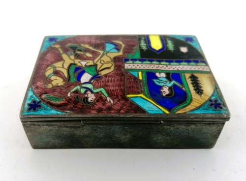 Vintage Enamel metal Camel Trinket Box #