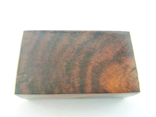Vintage Wood and brass inlay Elephant Trinket Box #