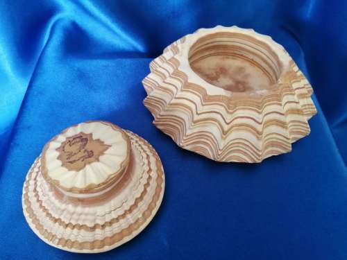 Vintage Stone Lidded Trinket Box