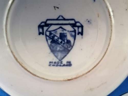 Five mixed china saucers plates and bowls