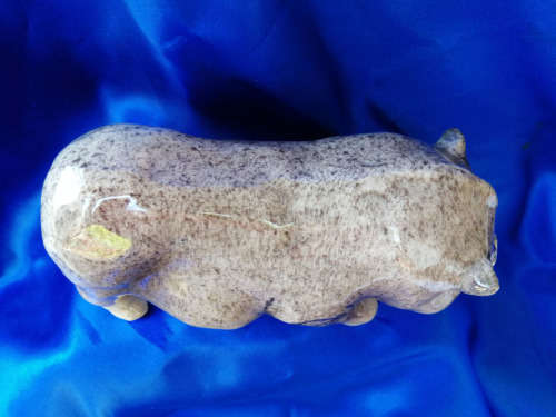 Vintage Grey Pig with glass eyes