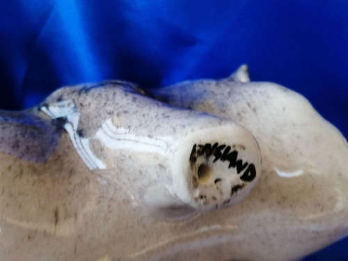 Vintage Grey Pig with glass eyes