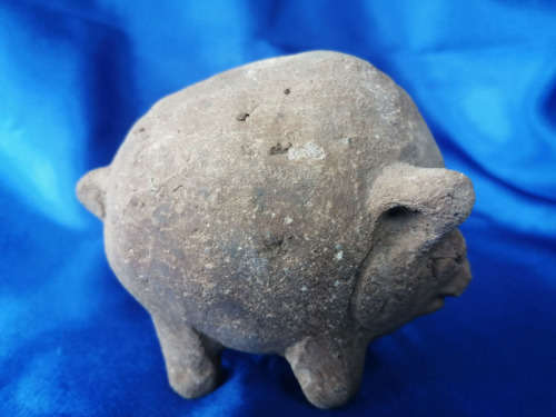 Antique Solid Clay Pig Wild Boar Hog