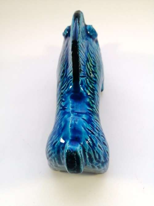 Aldo Londi Bitossi Wild Boar Style Blue Glazed