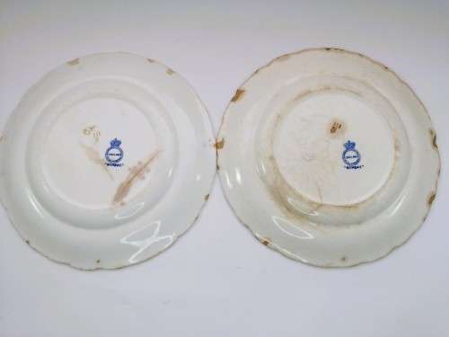 Antique John Maddock and Sons Royal Vitreous Bombay Blue Rimed Plates