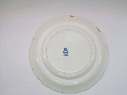 Antique John Maddock and Sons Royal Vitreous Bombay Blue Rimed Large Plate