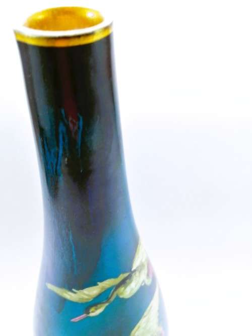 Burleigh ware tall vase with bird design