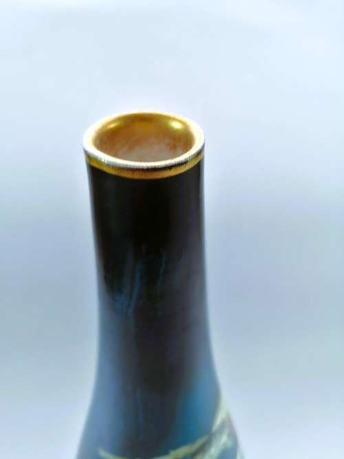 Burleigh ware tall vase with bird design