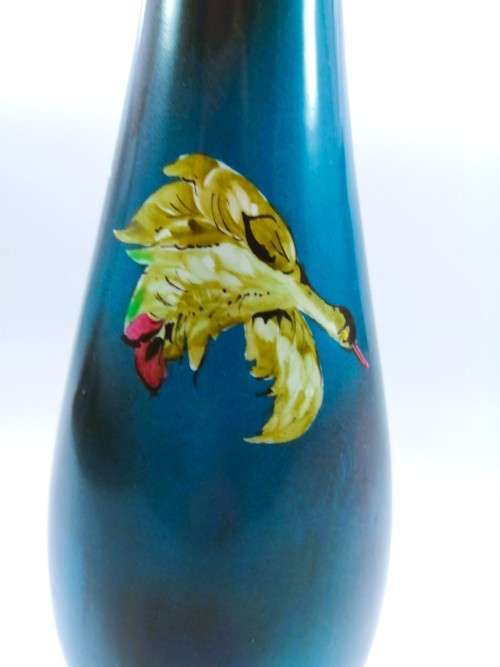 Burleigh ware tall vase with bird design