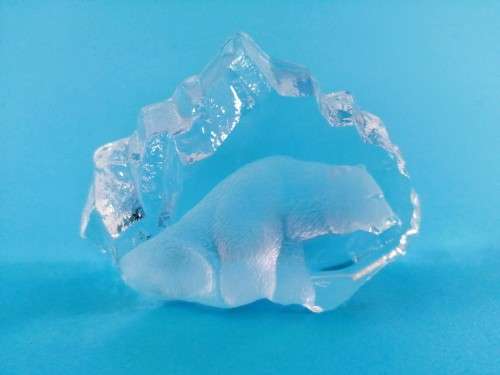 Lead Crystal Paperweight Mats Jonasson Polar Bear