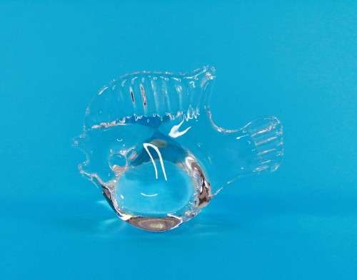 Lead Crystal Paperweight Murano Fish
