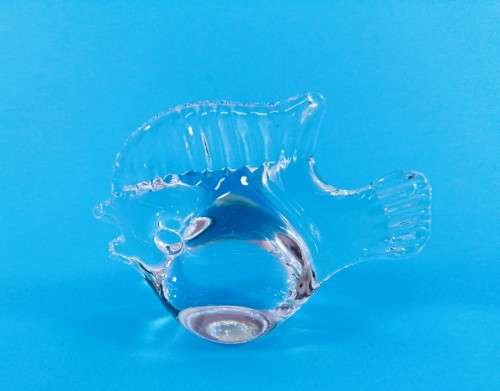 Lead Crystal Paperweight Murano Fish