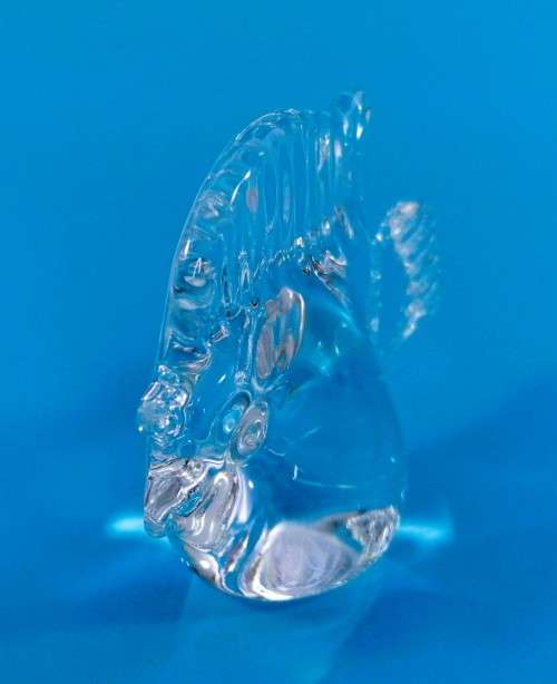 Lead Crystal Paperweight Murano Fish