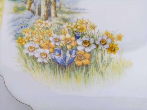 SHELLEY Daffodil Time Large Cake Plate ENGLAND