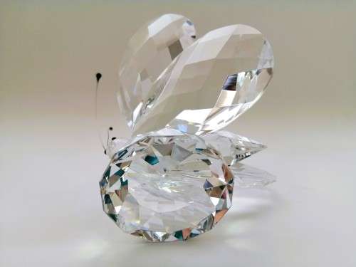 Stunning Crystal Glass Giant Clear  Butterfly