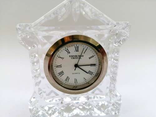 Edinburgh Crystal Quartz Miniature Mantle Shelf Clock