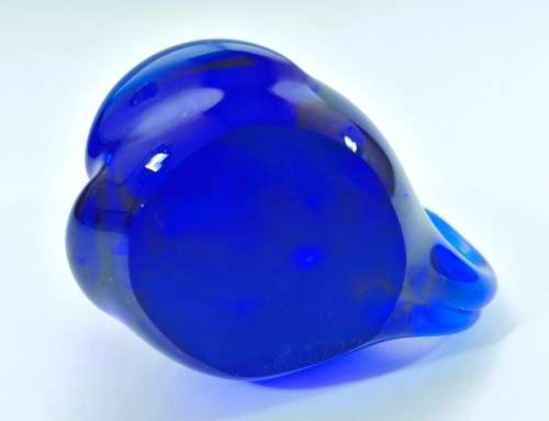 Hand Crafted Murano Cobalt Blue Glass Cat