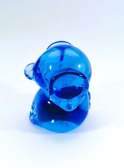 Hand Crafted Blue Glass Elephant